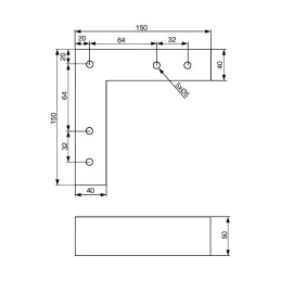 Plastična nožica 50 mm 150x150 / Siva