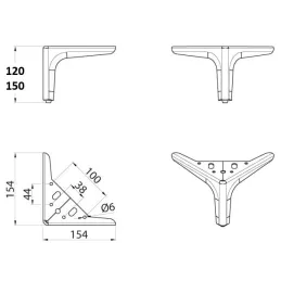 Namještajna nožica MIAMI / Krom sjajni