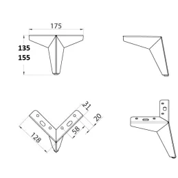 Noga za namještaj LANIA / Zlatno mat мат