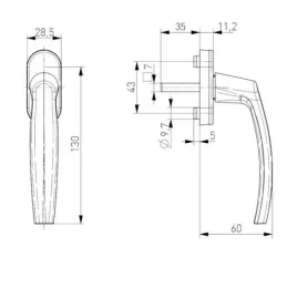 Okenska ručka GLORY / Smeđa