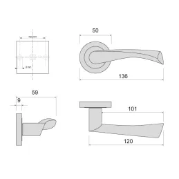 Rozetna ručka GALAXIA / Mat bijela