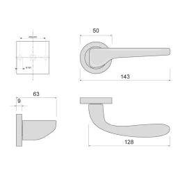Rozetna kvaka ROXA / Mjed patina