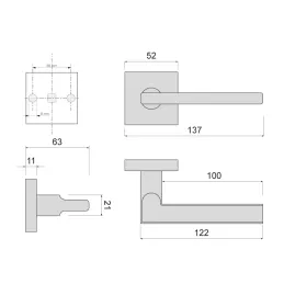 Rozetna kvaka LAUDA / Crna mat
