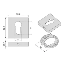 Rozetna kvaka LAUDA / Crna mat