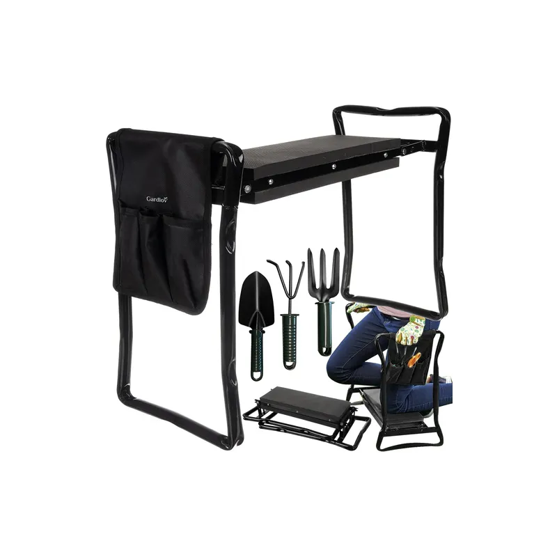Vrtlarska radna klupa s alatom / Crna
