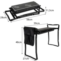 Vrtlarska radna klupa s alatom / Crna