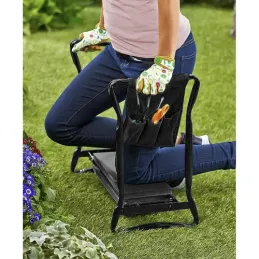 Vrtlarska radna klupa s alatom / Crna