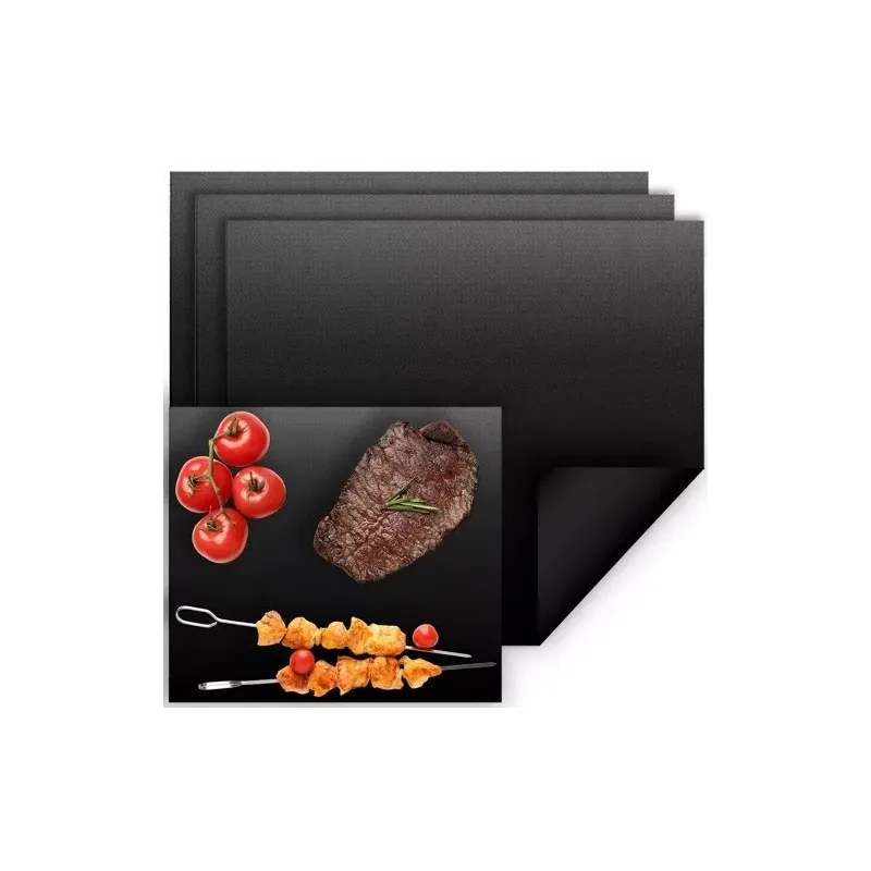 Set od 3 komada podloga za roštiljanje / Crna