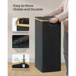 Košara za rublje SOFT 90L / Crna