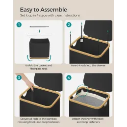 Košara za rublje SOFT 90L / Crna