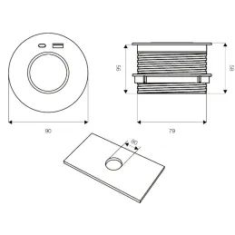 Bežična punjač MULTI 15W + USB A-C / Crna