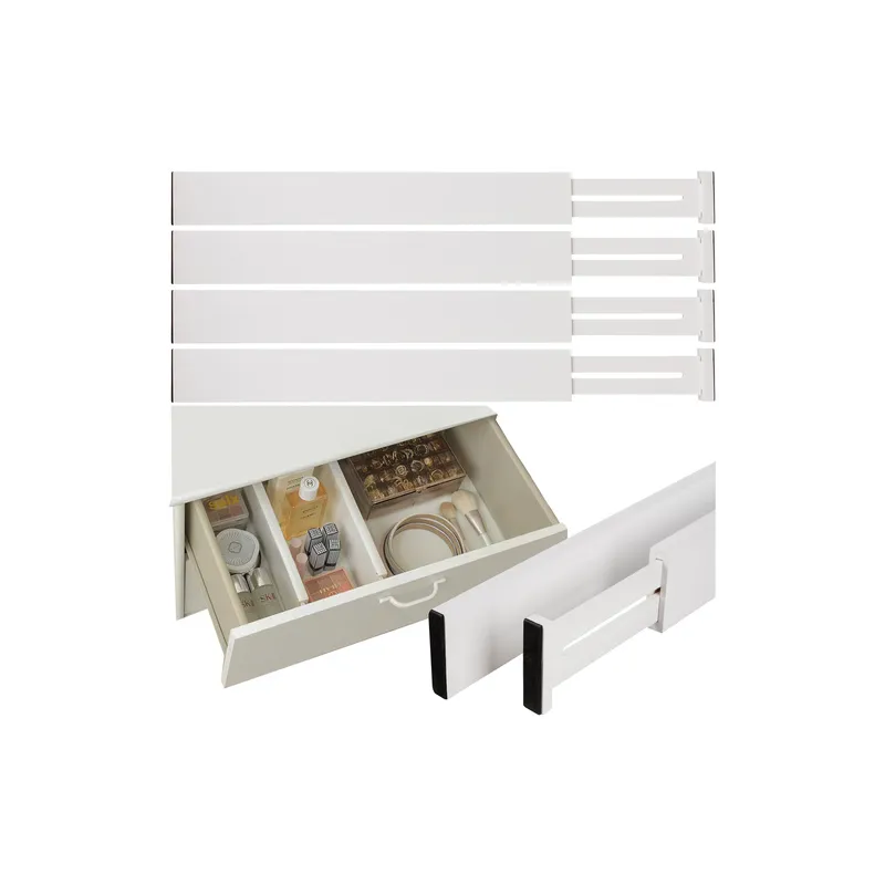 Set od 4 podesiva organizatora za ladicu / Bijelo drvo