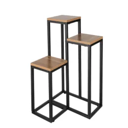 3-dijelno postolje za cvijeće GARDEN / Crna - drvo