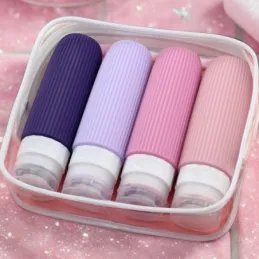 Putni set silikonskih bočica za kozmetiku EMPORA / Ružičasta