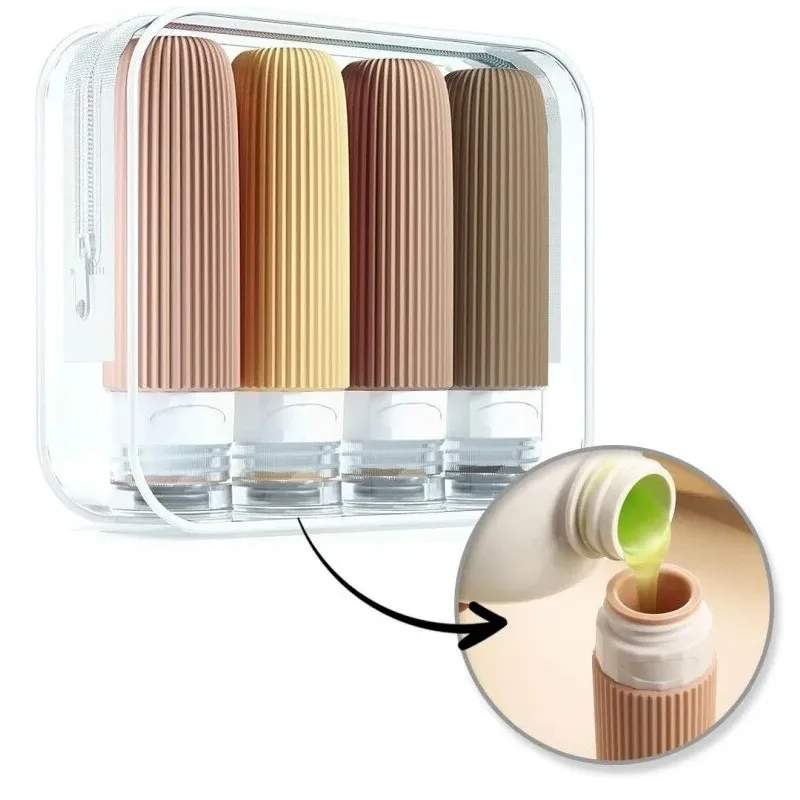 Putni set silikonskih bočica za kozmetiku EMPORA / Zlatna