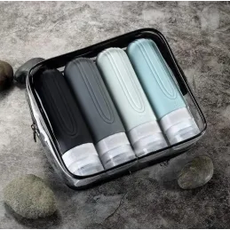 Putni set silikonskih bočica za kozmetiku EMPORA / Crna