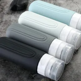 Putni set silikonskih bočica za kozmetiku EMPORA / Crna