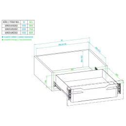 Potpuno izvlačna rešetka THANOS s ublaživačem / Antracit