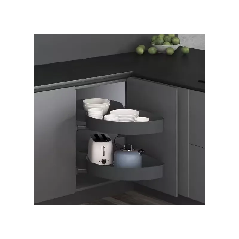 Kutna izvlačna polica THANOS s ublaživačem / Antracit