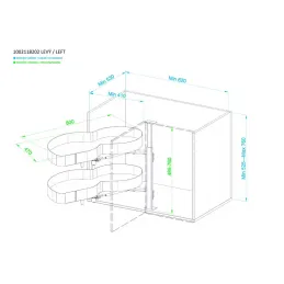 Kutna izvlačna polica THANOS s ublaživačem / Antracit