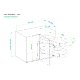 Kutna izvlačna polica THANOS s ublaživačem / Antracit
