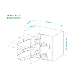 Kutna izvlačna polica THANOS XXL s ublaživačem / Antracit