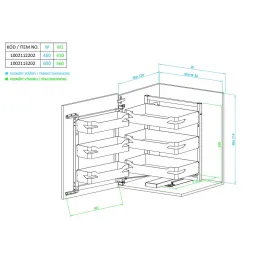 Koš za hranu s blagim zatvaranjem i košem za vrata THANOS / Antracit