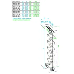 Stalak za hranu hrane THANOS 1259 - 1659 mm s prigušivanjem / Antracit
