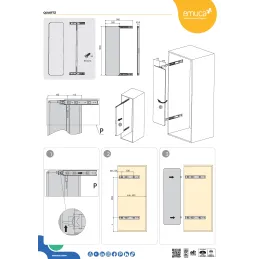 Izvlačno i okretno ogledalo za ormar QUARTZ / Aluminij