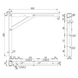 Sklopna metalna konzola / Pocinčana