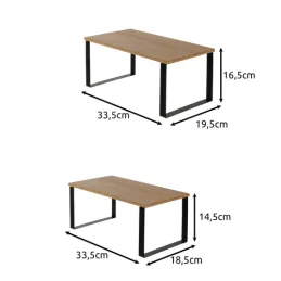 Set 2 komada kuhinjskih odlagališnih polica STAND / Crna - drvo