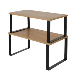 Set 2 komada kuhinjskih odlagališnih polica STAND / Crna - drvo