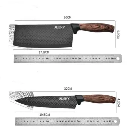 Set od 6 kuhinjskih noževa s kuhinjskim škarama i guljačem CARBON / Crna
