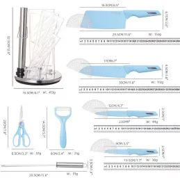 Set od 8 komada kuhinjskih noževa od nehrđajućeg čelika sa stalkom FIT / Crna