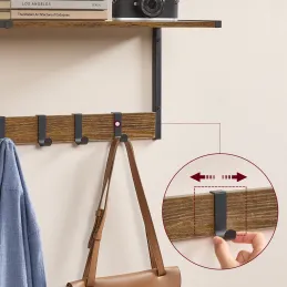 Set od 2 kom zidnih vješalica BROOKLYN / Crna - vintage drvo