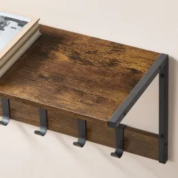 Set od 2 kom zidnih vješalica BROOKLYN / Crna - vintage drvo