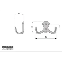 Vješalica MIKEL M / Starosrebrna