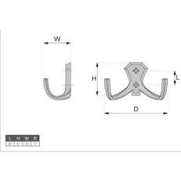Vješalica MIKEL M / Sjajna patina