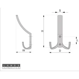 Vješalica VESNA Maxi / Antičko srebrna