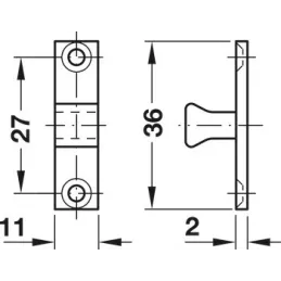 Dvostruka kuglična zasunuta brava za vrata / Mjed