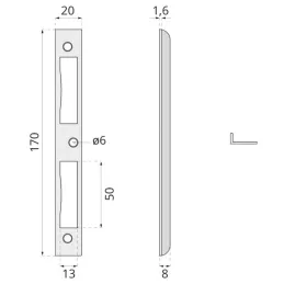 Kontraploča za vrata FAB / Nikel