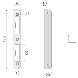 Protupatch za vrata FAB / Lakirani mjed