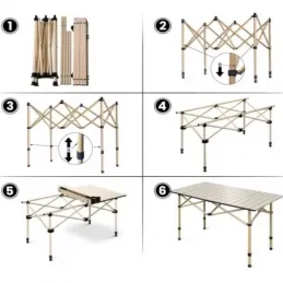 Sklopivi kamping stol CATERING 950 x 560 mm / Bež