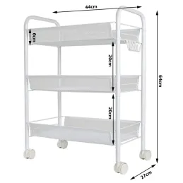 Kolica za odlaganje na kotačićima ELEGAN / Mat bijela