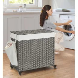 Ratanova košara za rublje ASTRA 140L / Crna