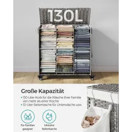 Ratanova košara za rublje ASTRA 140L / Crna