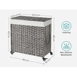 Ratanova košara za rublje ASTRA 140L / Crna