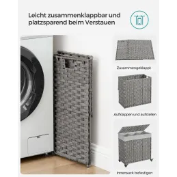 Ratanova košara za rublje ASTRA 140L / Crna