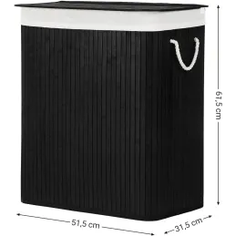 Košara za rublje GLAMUR 100L / Crna