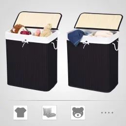 Košara za rublje GLAMUR 100L / Crna